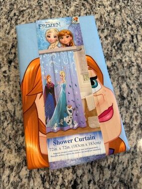 Disney Frozen Anna & Elsa Shower Curtain - Light Blue
